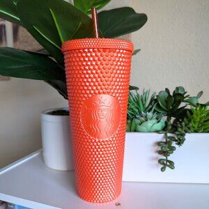 🧡 Starbucks, Studded Tumbler w/ Straw - Orange - Venti, 24oz - Fall 2022 - NEW
